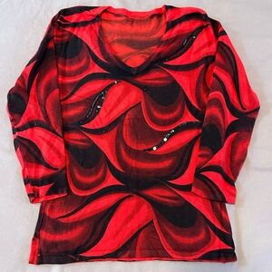 Red and Black Women's Top